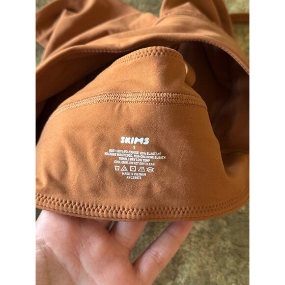 Skims Fits Everybody Triangle Longline Bralette Bronze Size Small - Picture 8 of 9